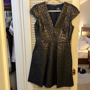 Structured navy blue cocktail dress - size 10